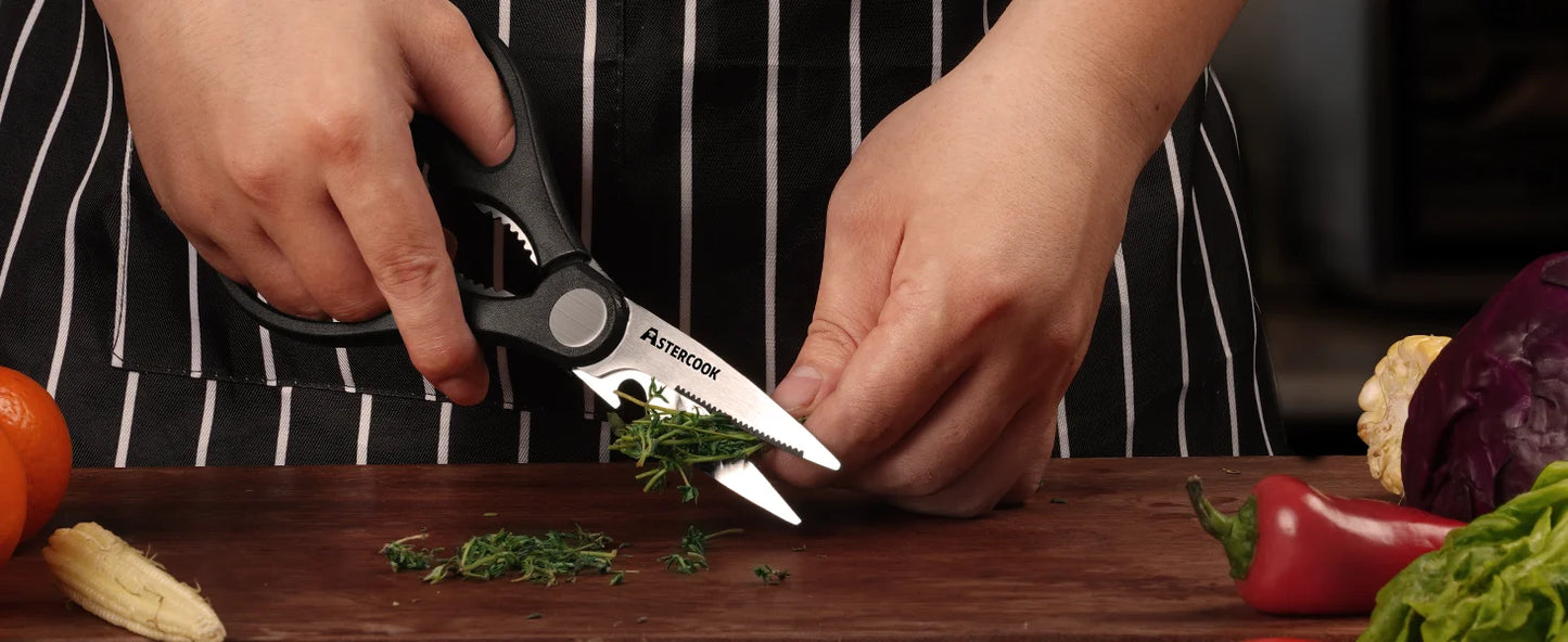 Kitchen Knife Set with Built-in Sharpener Block