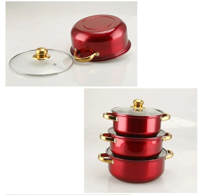 12PCS of Stainless Steel Colored Cookware Set