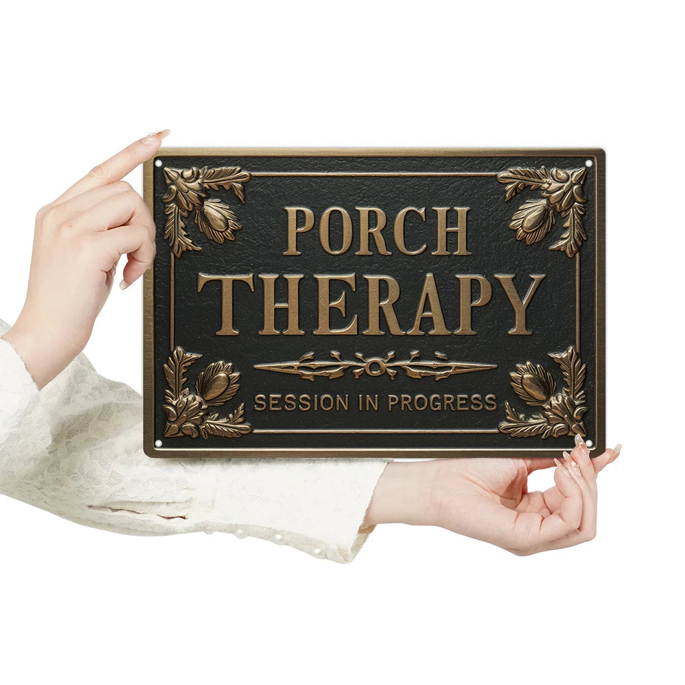 PORCH THERAPY Metal Tin Sign Decor