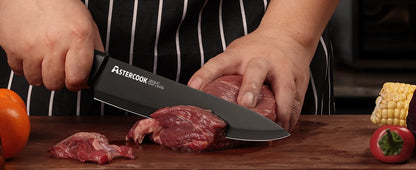 Kitchen Knife Set with Built-in Sharpener Block