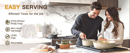 Pot and Pan Non-Stick Set with Sensor Handles