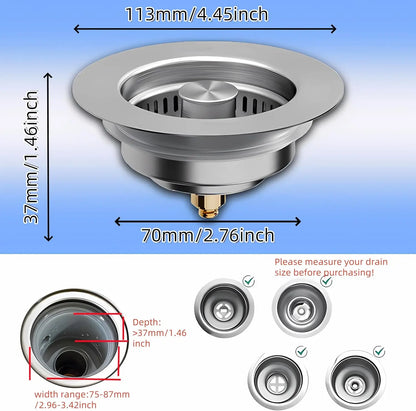 3 in 1 Universal Kitchen Sink Drain Strainer