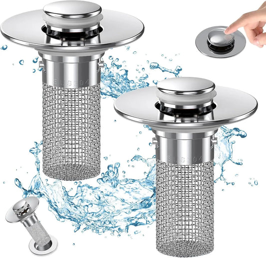 Bathroom Sink Drain Strainer with Removable Hair Catcher