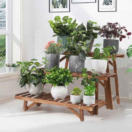 3 Tier Freestanding Ladder Plant Shelf