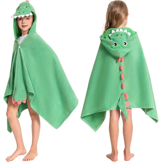 Kids Cartoon Dinosaur Hooded Bathrobe/Bath Towel