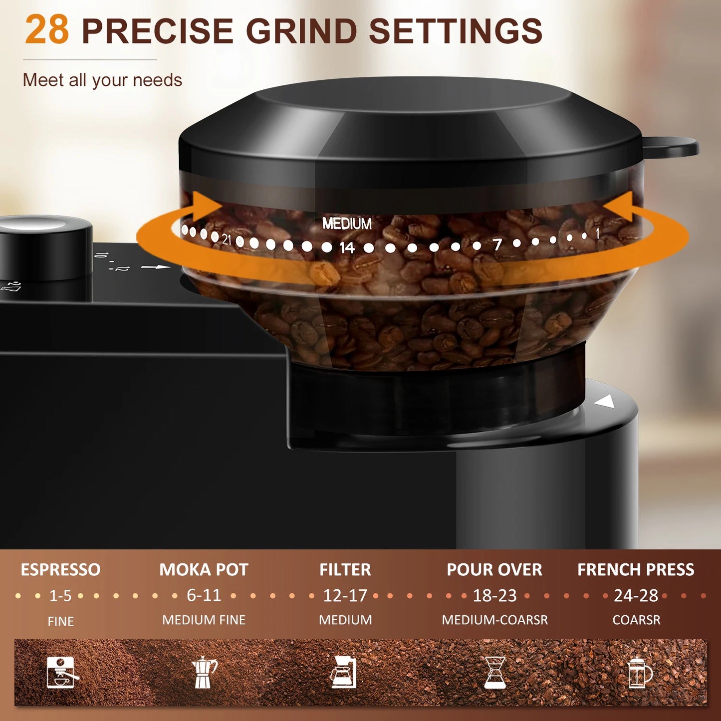Automatic Electric Coffee Bean Grinder