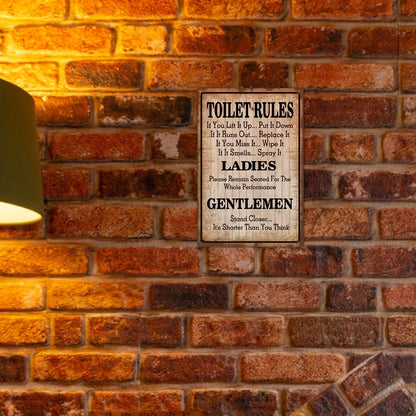 1pc Toilet Rules Metal Plaque Decor