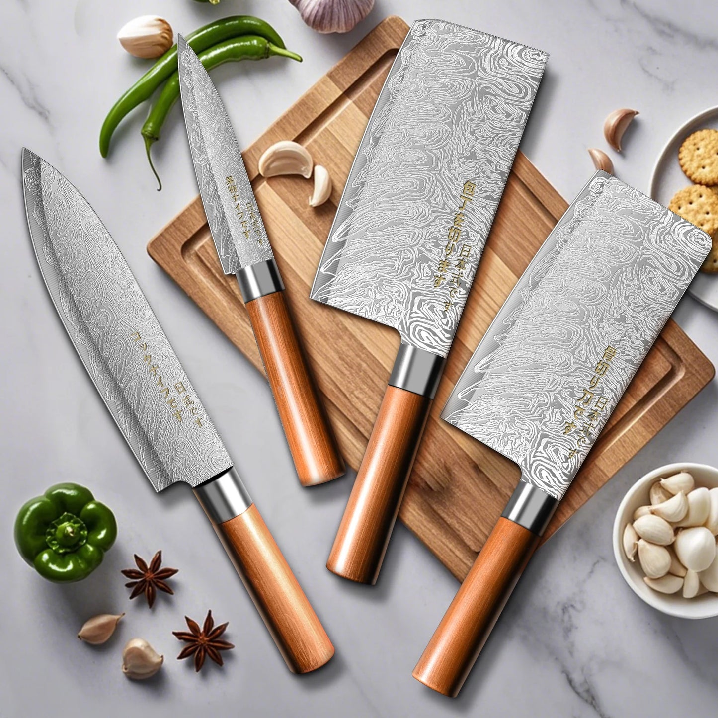 4-Piece Ultra-Sharp Japanese Chef Knife Set