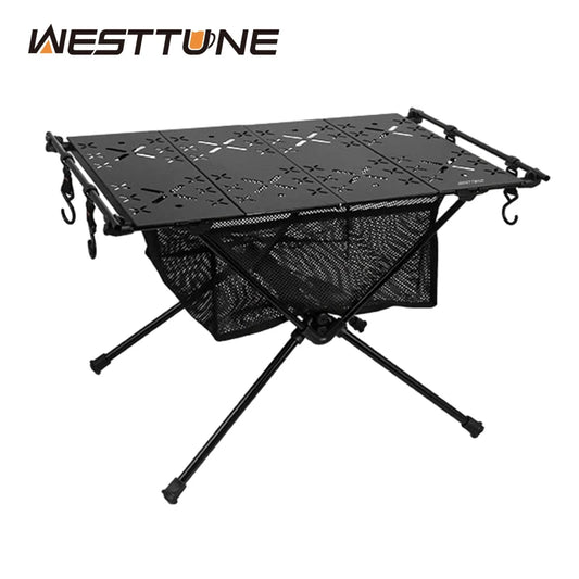 Folding Aluminum Camping Table with Storage Mesh Bag