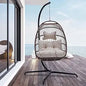 Hanging Egg Chair with Stand and Padded Cushions