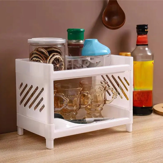 1pc Desktop Double-layer Storage Rack