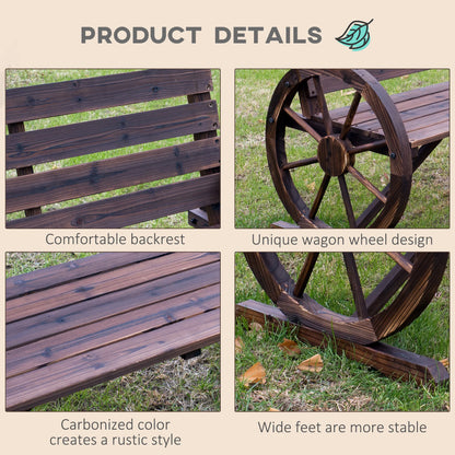 Wooden Wagon Wheel Bench
