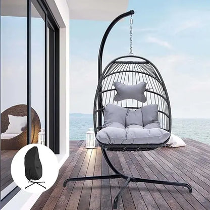 Hanging Egg Chair with Stand and Padded Cushions