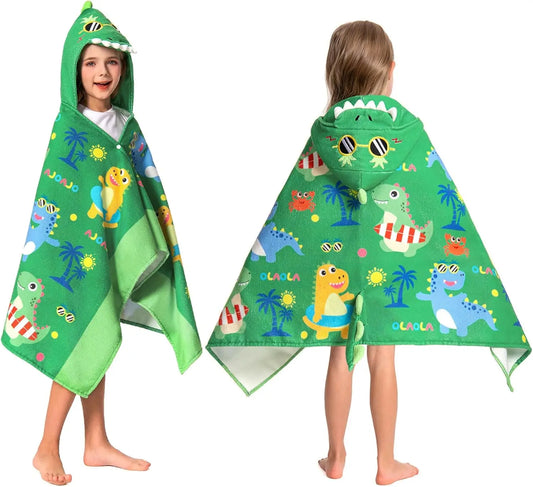 Kids Cartoon Dinosaur Hooded Bathrobe/Bath Towel