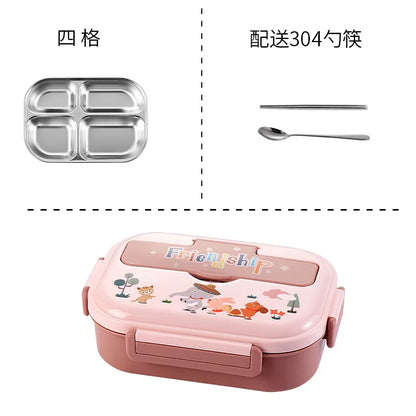 Children's Dividing Plate Cartoon Lunch Box Set