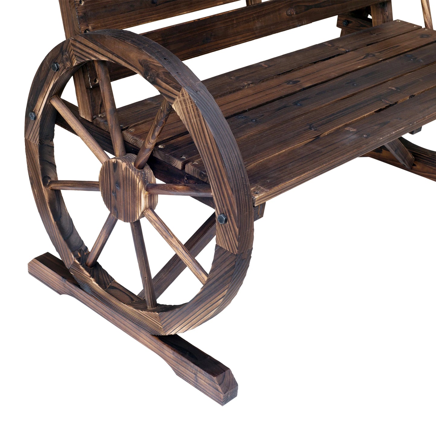 Wooden Wagon Wheel Bench