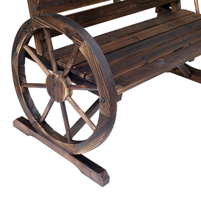 Wooden Wagon Wheel Bench