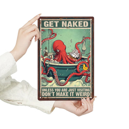 1 Piece Octopus Tin Plaque