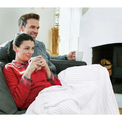 King 100% Cotton Waffle Blanket 300 GSM [King - 90x108 Inch] Soft Lightweight Breathable Bed Blanket for All Sea