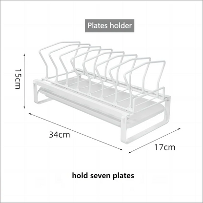 Dish Drain Shelf Stackable Drawer Bowls and Plates