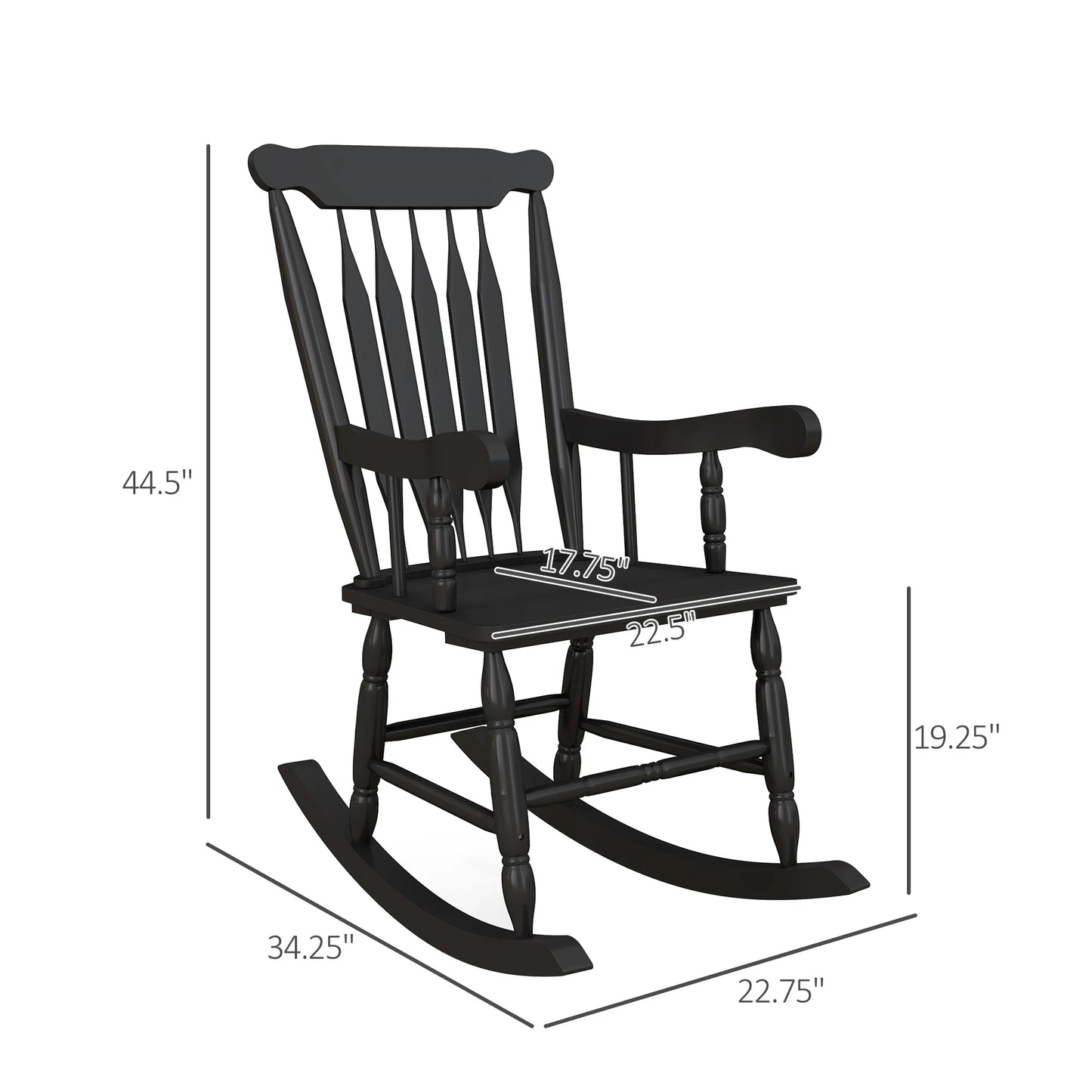 Wood Rocking Chair with High Back
