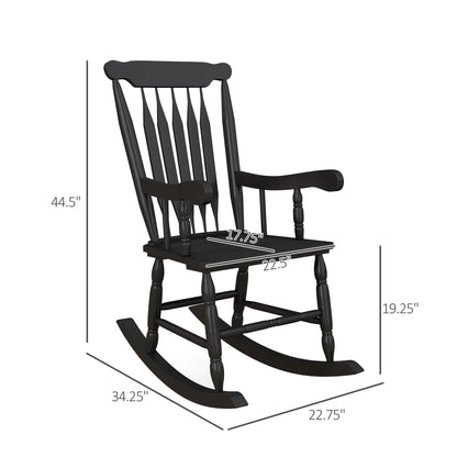 Wood Rocking Chair with High Back