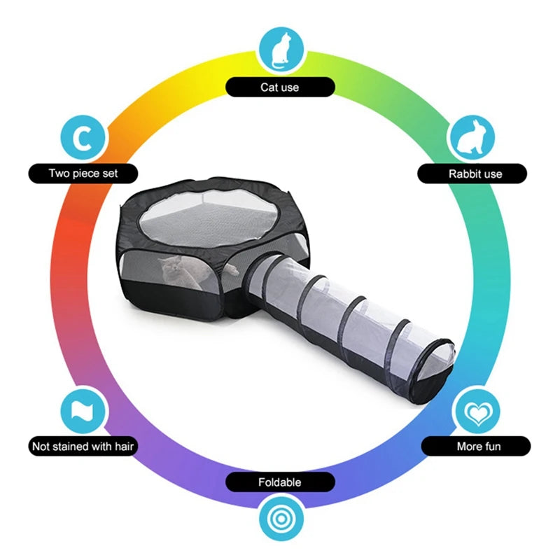 2 in 1 Tunnel Pet Cage House