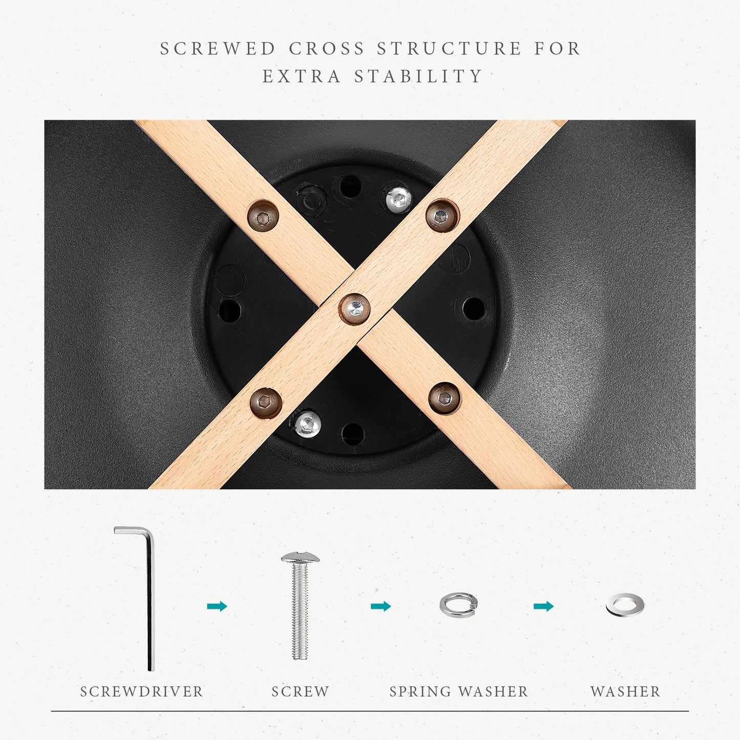 Set of 4 Wooden Legs Dining Chairs