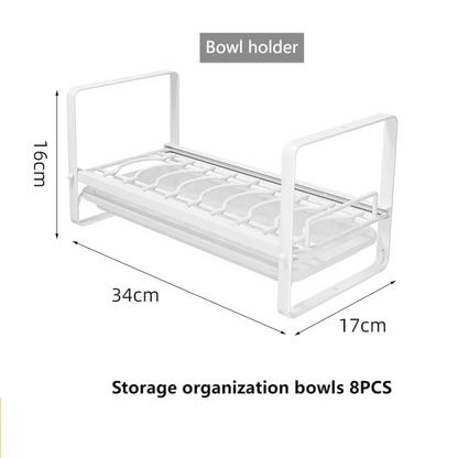 Dish Drain Shelf Stackable Drawer Bowls and Plates