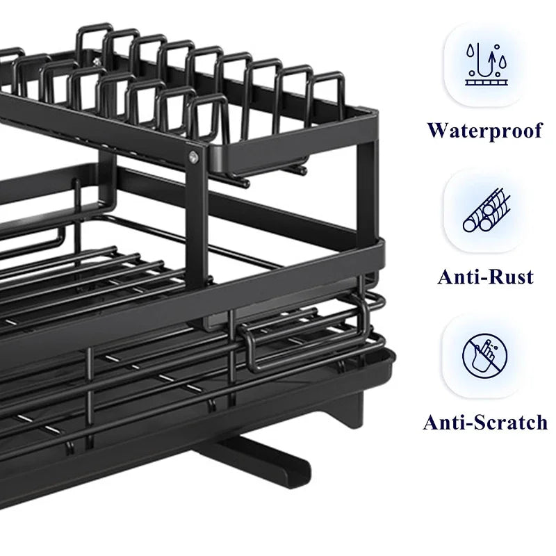 Dish Drying Rack with Drainboard
