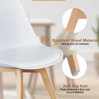 Set of 4 Wooden Legs Dining Chairs