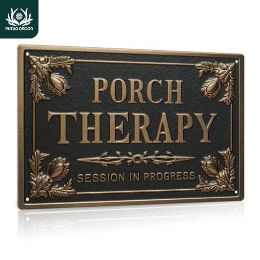 PORCH THERAPY Metal Tin Sign Decor