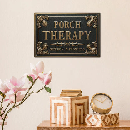 PORCH THERAPY Metal Tin Sign Decor