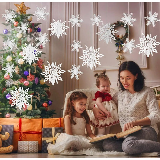 24PCS 3D Snowflake Christmas Decorations