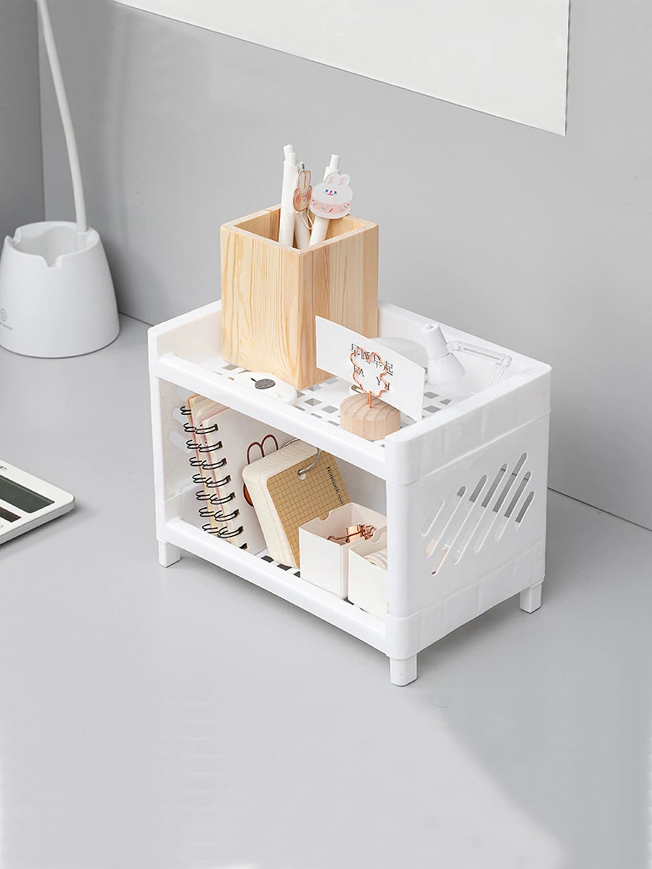 1pc Desktop Double-layer Storage Rack