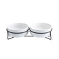 Double Cat Food Water Ceramic Bowls with Stand