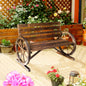 Wooden Wagon Wheel Bench