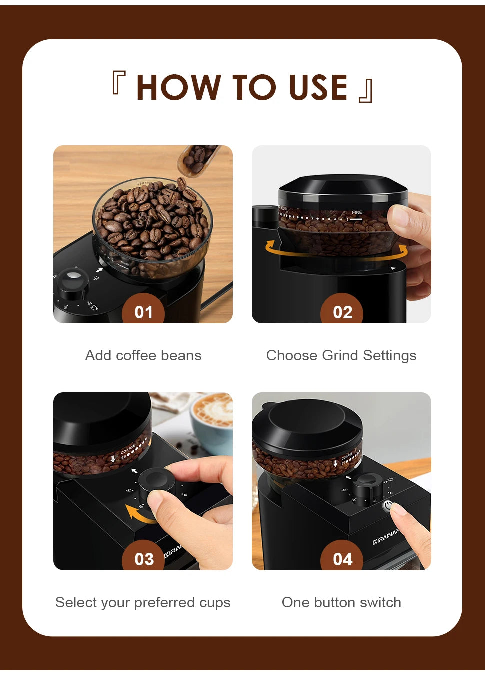 Automatic Electric Coffee Bean Grinder