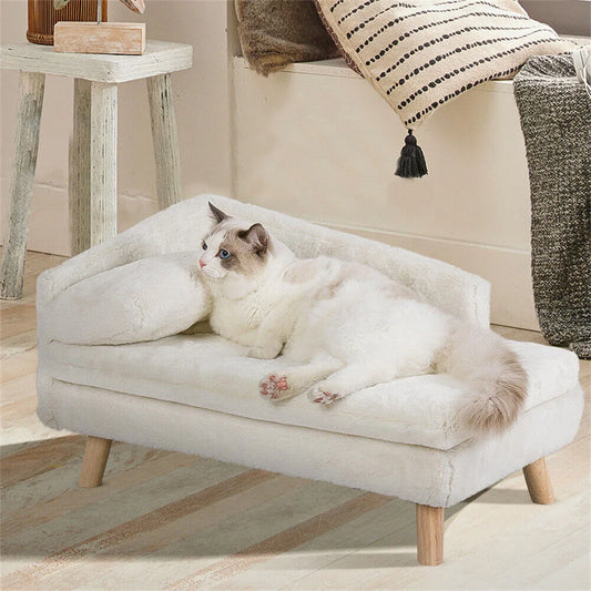 Luxury Elevated Pet Sofa Bed with Backrest