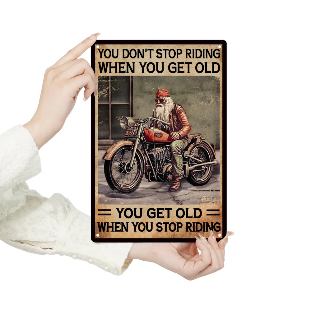 1 Piece Riding Tin Sign Decor