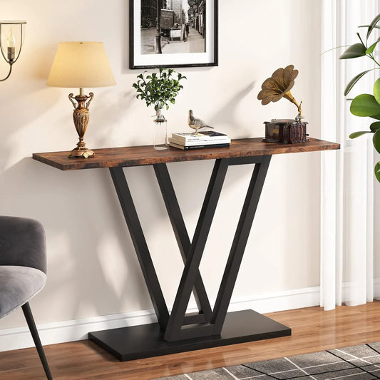 Console Table, Industrial Hallway Table for Entryway