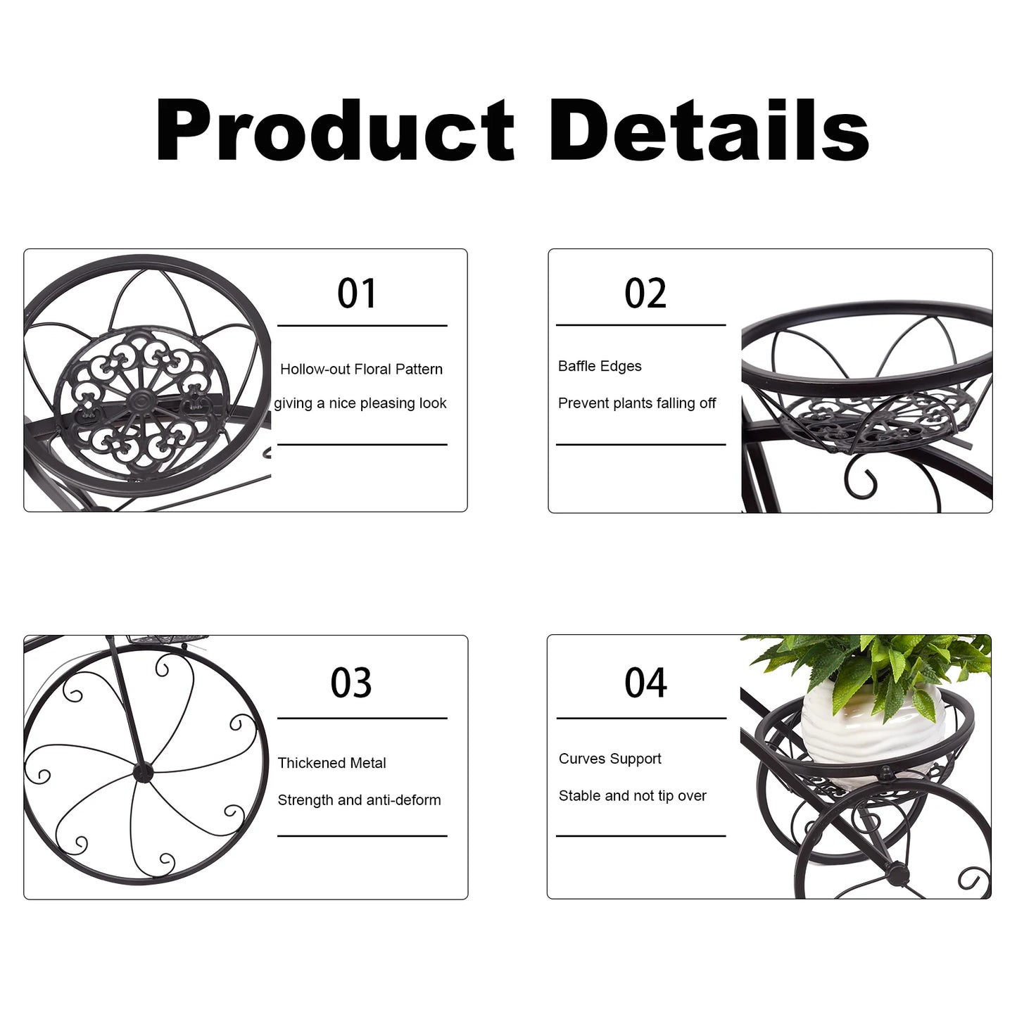 3 Tier Metal Tricycle Plant Stand