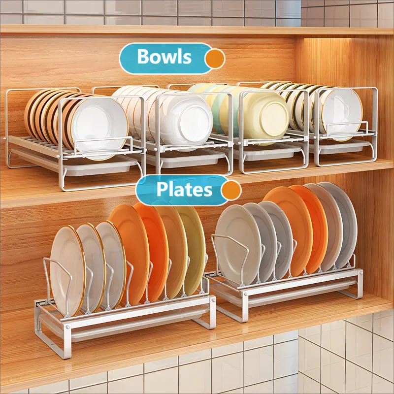 Dish Drain Shelf Stackable Drawer Bowls and Plates