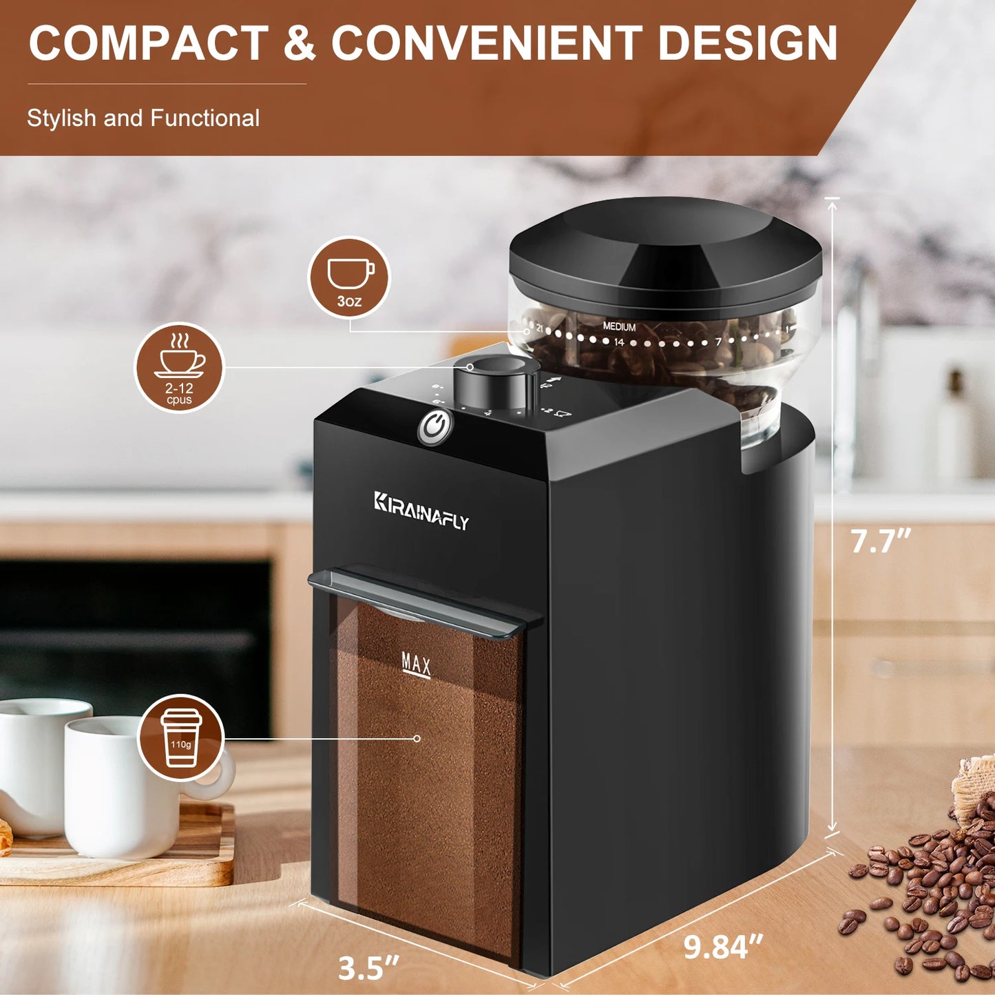 Automatic Electric Coffee Bean Grinder