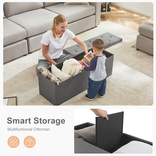 Hidden Strong Storage Footstool/Bench