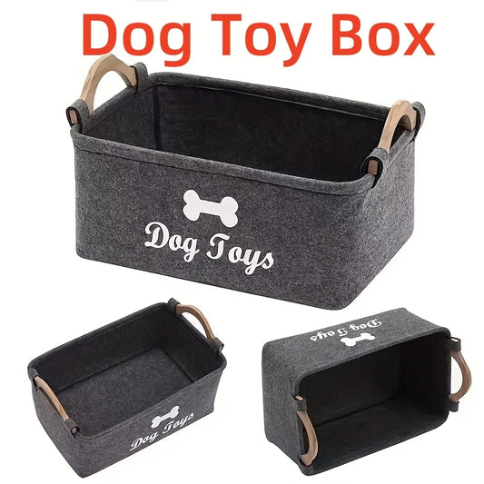 Pet Dog Toy Felt Storage Box