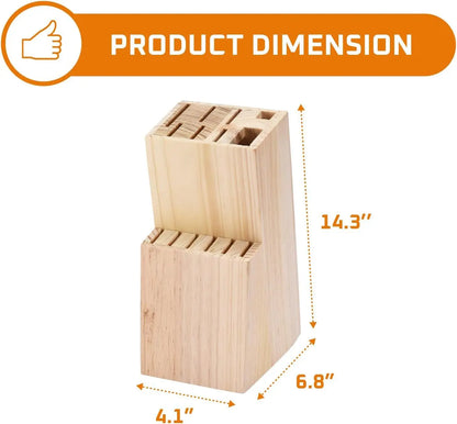 15pcs Kitchen Knife Set with Solid Wood Holder