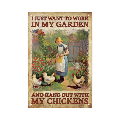 1PC Chicken Metal Tin Sign 7.8 X 11.8 Inches