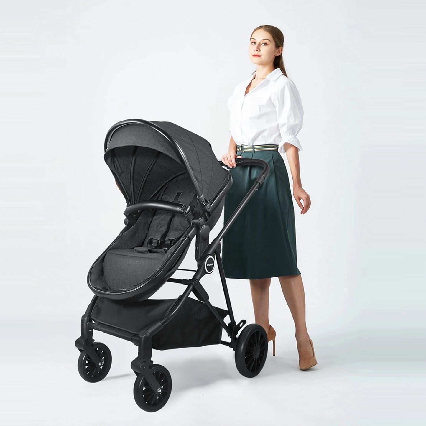 2-in-1 Baby Stroller, Folding & Baby Removable Footmuff