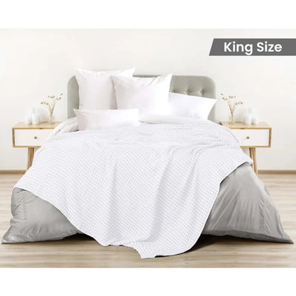 King 100% Cotton Waffle Blanket 300 GSM [King - 90x108 Inch] Soft Lightweight Breathable Bed Blanket for All Sea